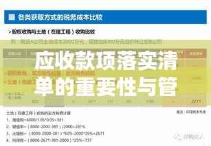 应收款项落实清单的重要性与管理策略解析